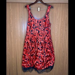 Red Floral Cocktail Dress